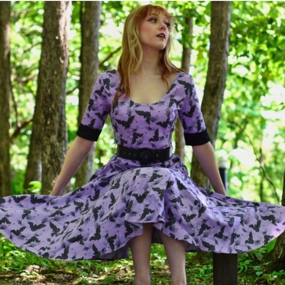 MODCLOTH & COLLECTIF Collaboration Amazzzing bats webs swing dress - Plus sized - Picture 4 of 5